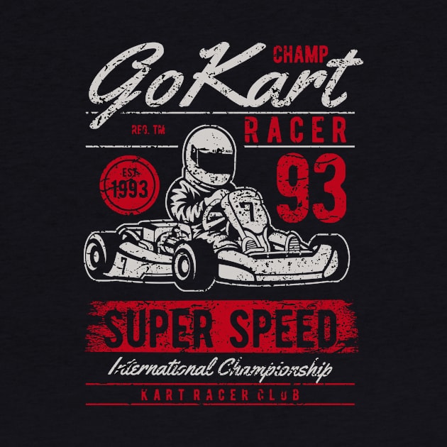 Vintage Go Kart Racer Super Speed by printjobz